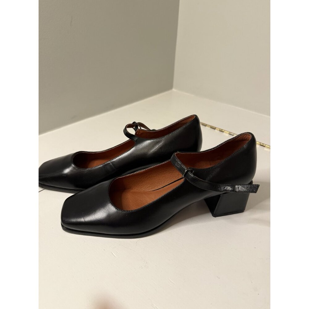 Intentionally Blank Christopher Mary Jane Heel Black Leather US 11 NEW $198 - Picture 8 of 15
